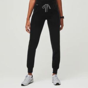 Black Atlanta High Waisted - Tall Skinny Jogger Scrub Pants - S - Tall / Black